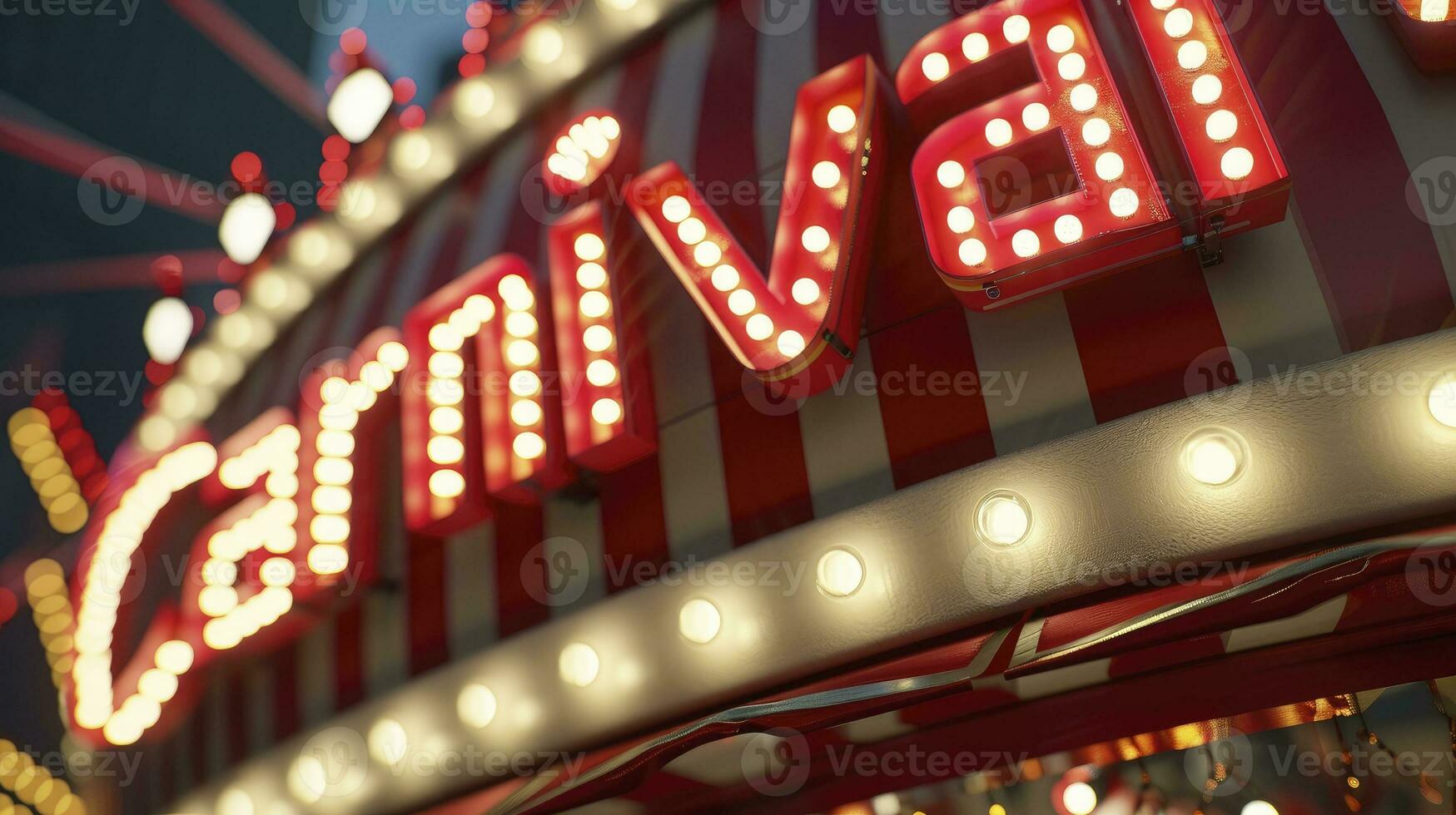 ai gerado carnaval rótulo com luzes dentro Português 3d render realista foto