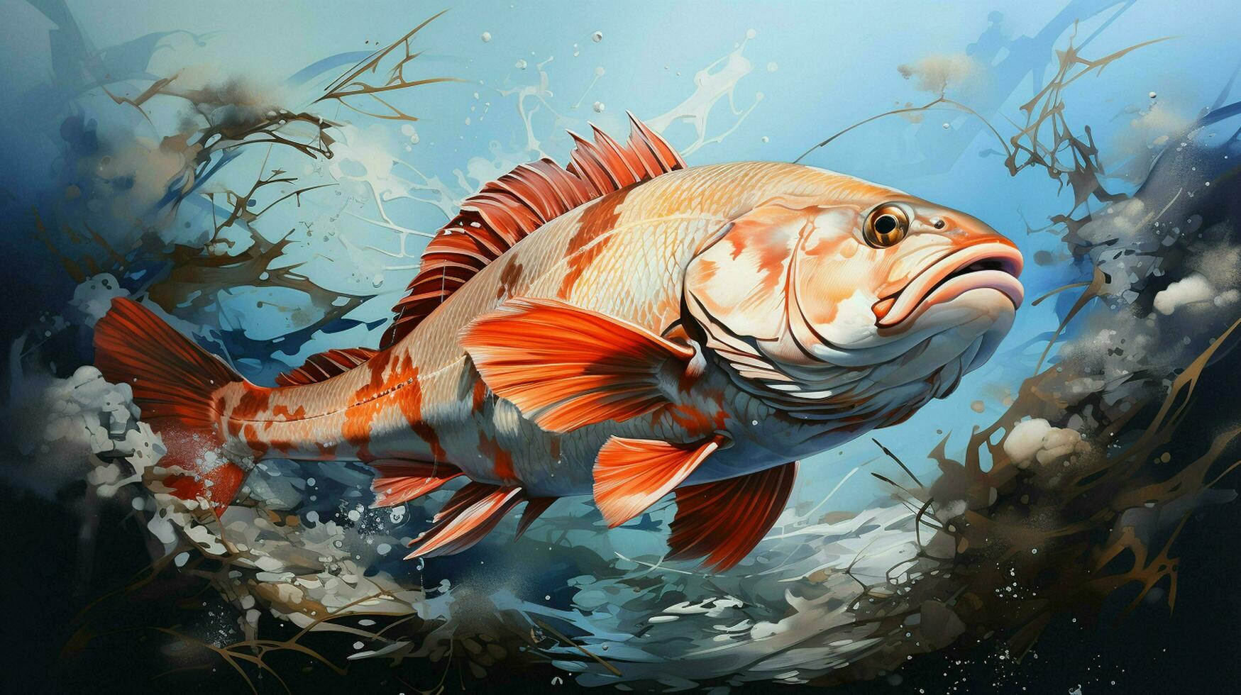 ai gerado natureza peixe vermelho fotografia foto