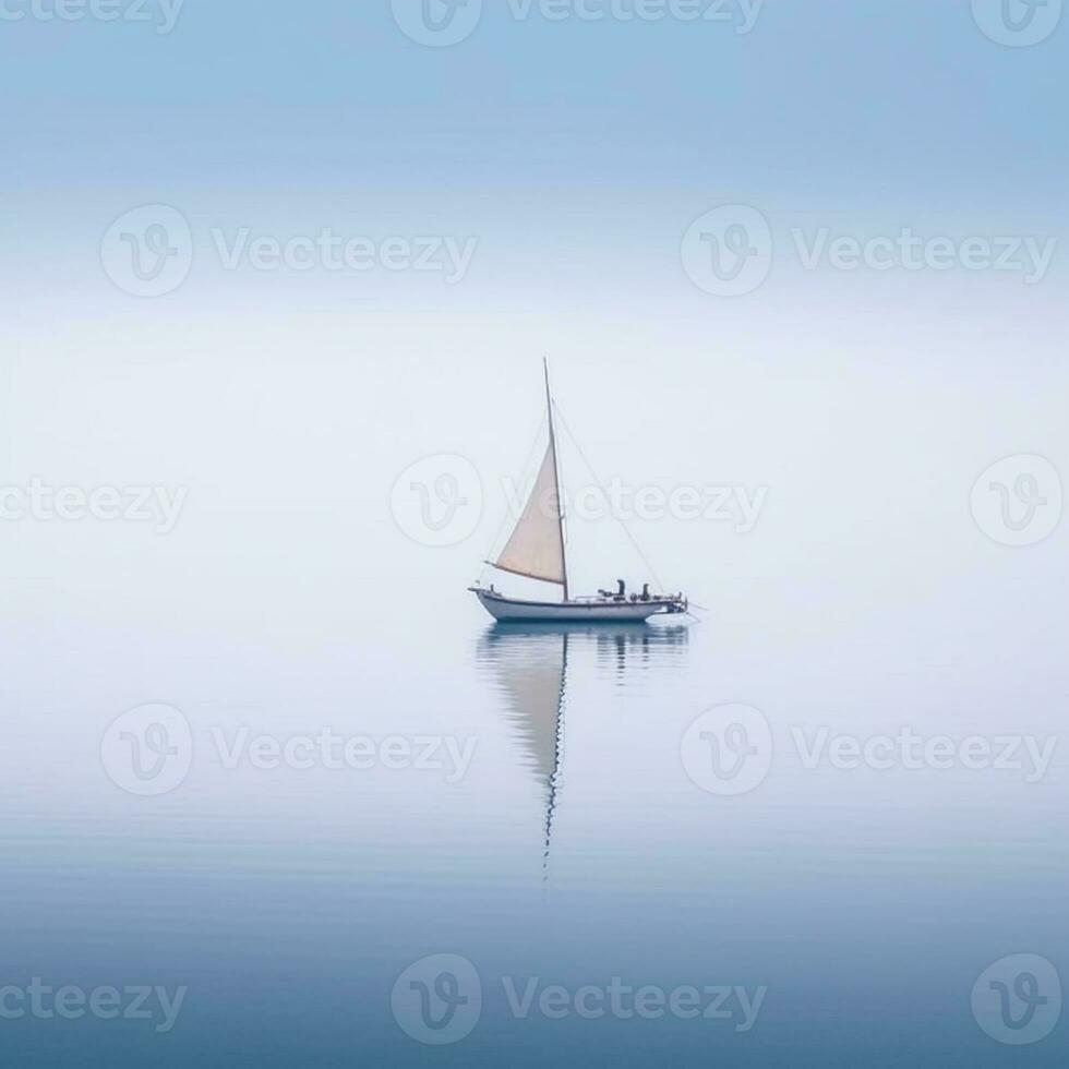 ai gerado minimalista foto uma navio em mar