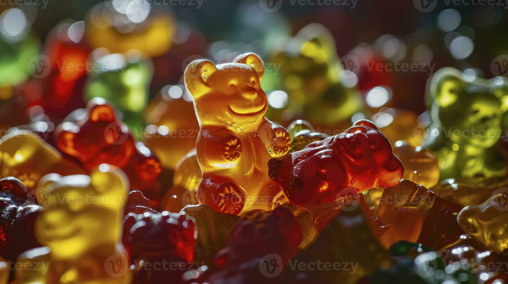 ai gerado vitaminas para crianças, geléia gomoso ursos doce foto