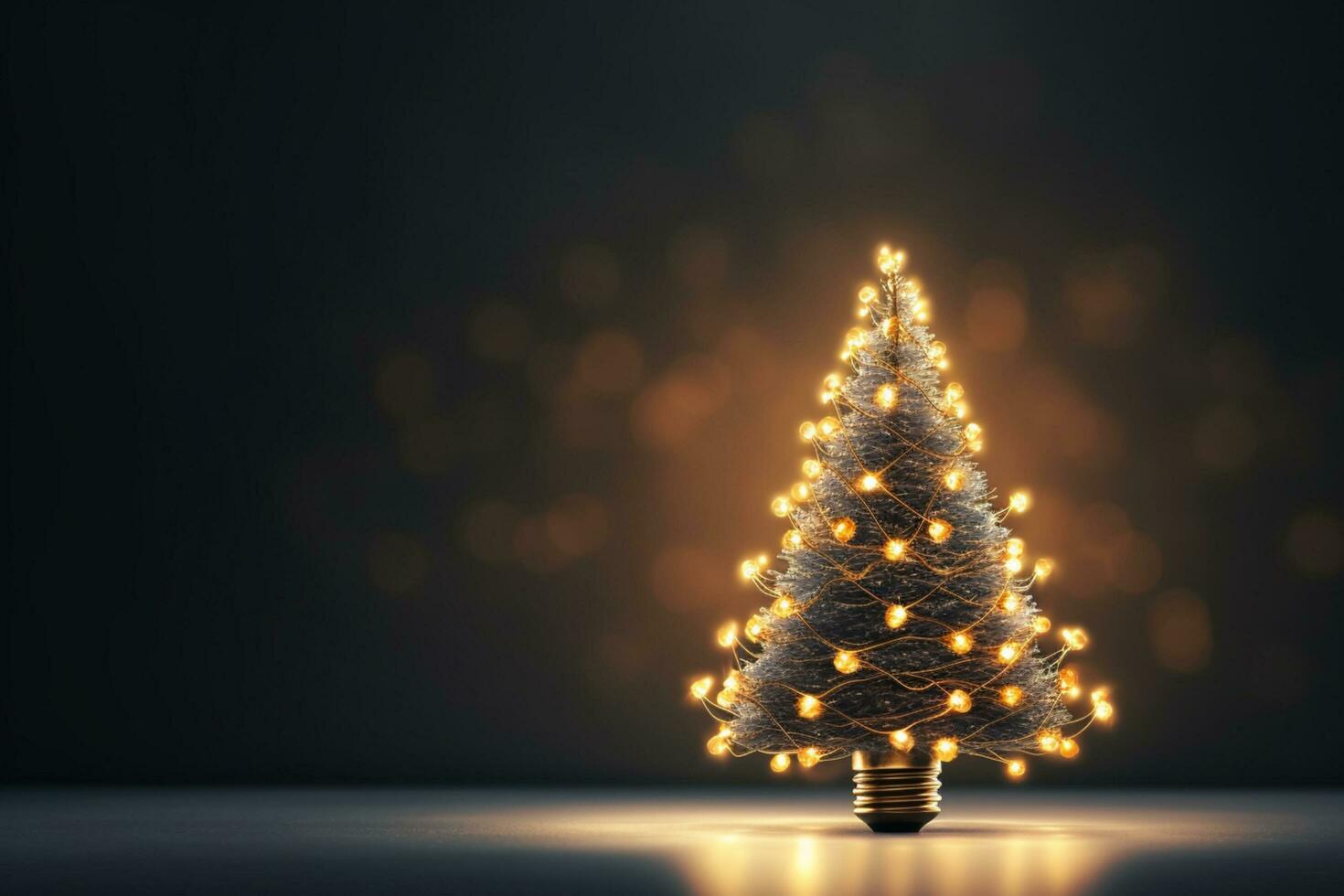 ai gerado Natal árvore fez do lâmpada e luz tecnologia conceito foto