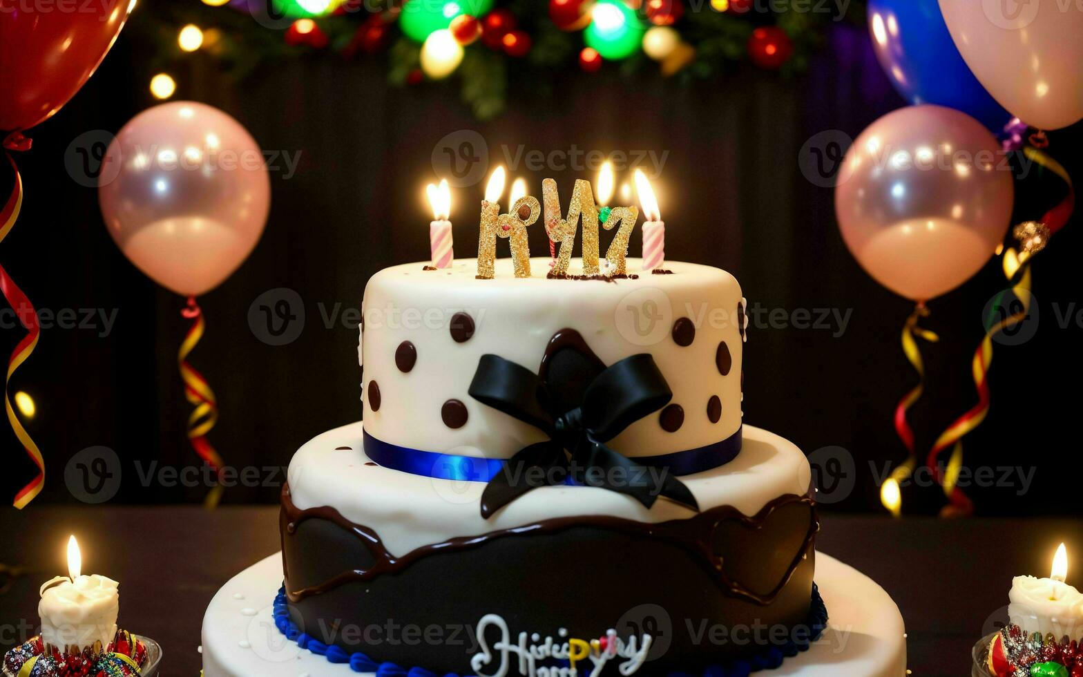 ai gerado doce celebração colorida bolo e alegre momentos às uma crianças aniversário festa ai gerado foto