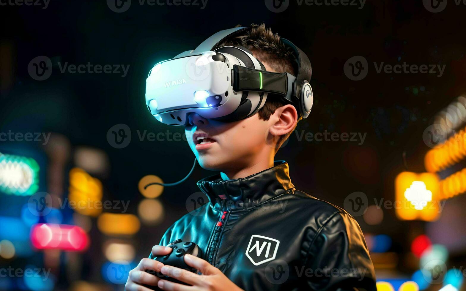 ai gerado viagem para dentro a futuro uma conto do virtual realidade maravilhas e jogos maravilhas ai gerado foto