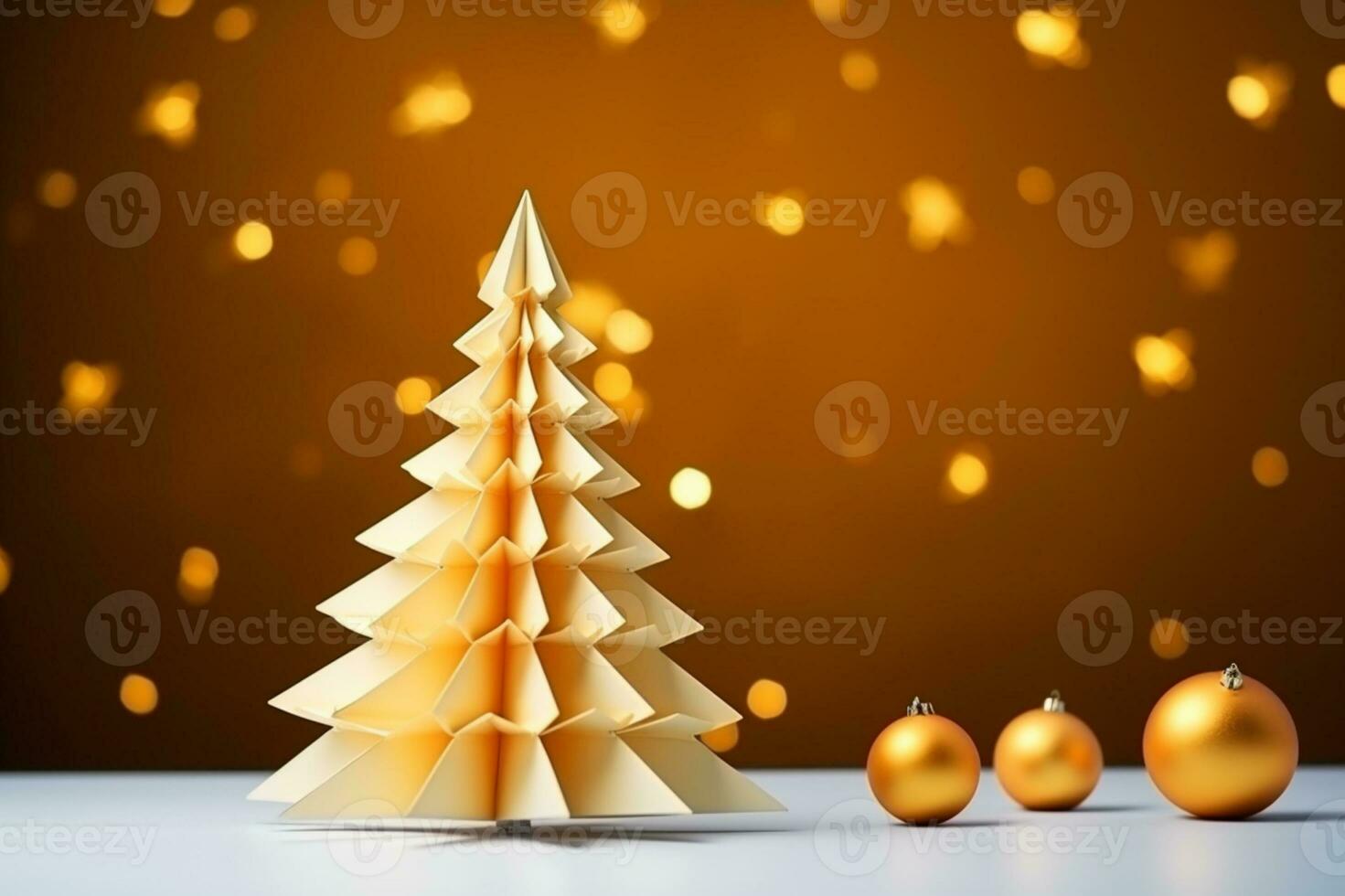 ai gerado Natal árvore fez com cartão papel foto