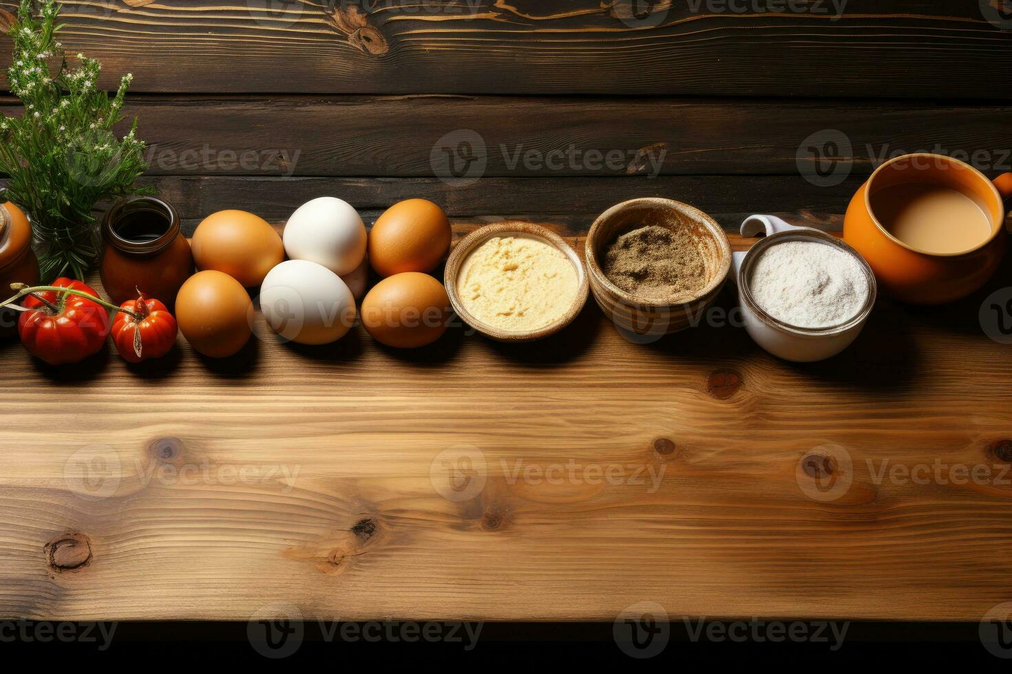 ai gerado cozinha especiarias estão em a cozinha mesa fundo profissional publicidade fotografia foto