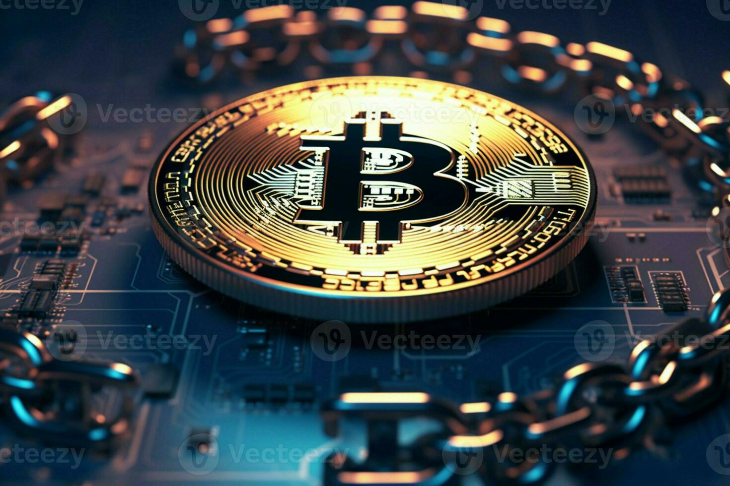 ai gerado financeiro revolução bitcoin, a icônico símbolo do digital moeda dinheiro foto