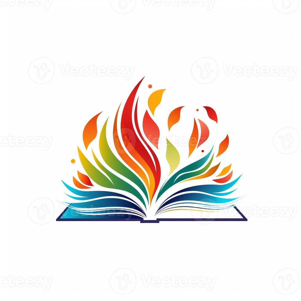 ai gerado uma vibrante logotipo do uma livro. generativo ai foto