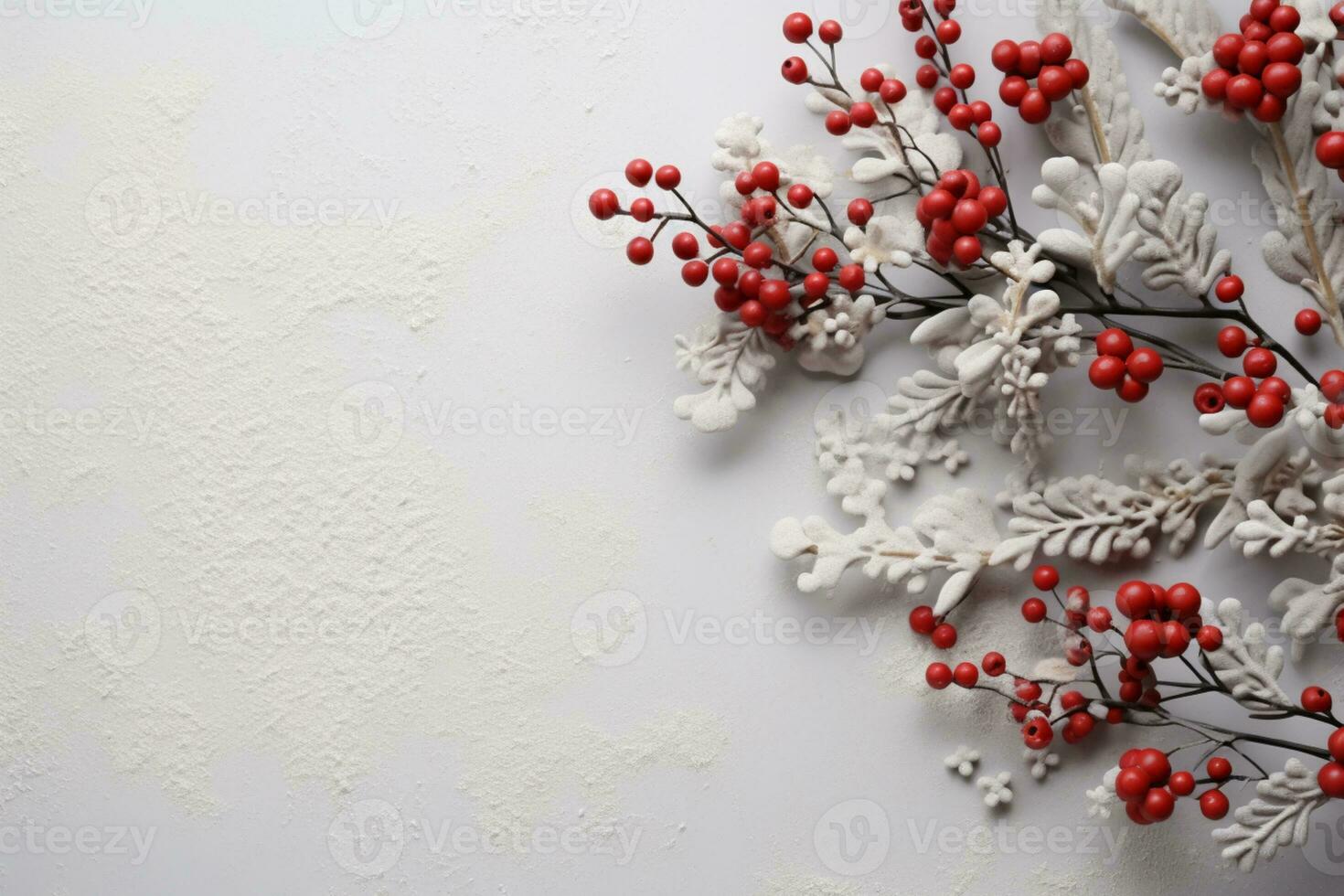 ai gerado Natal composição do abeto árvore galhos com presentes em branco mármore fundo foto
