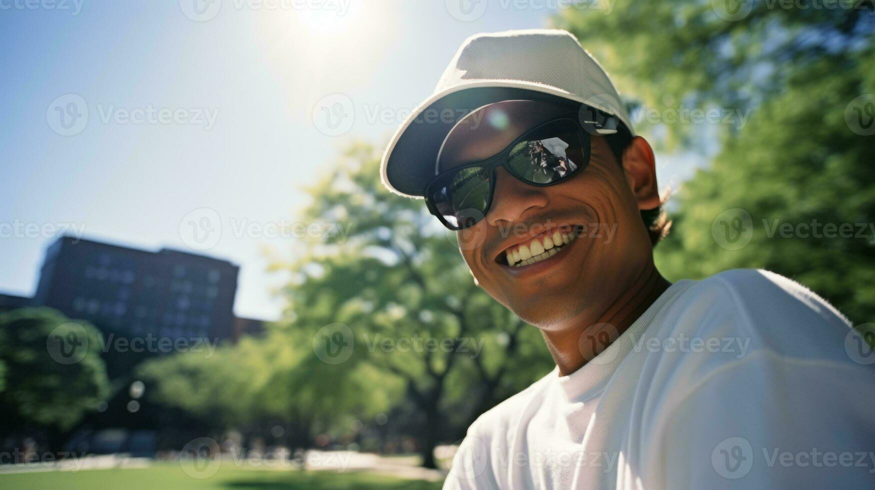 homem desportivo com barba perto de um pasto de vacas 8702169 Foto de stock  no Vecteezy