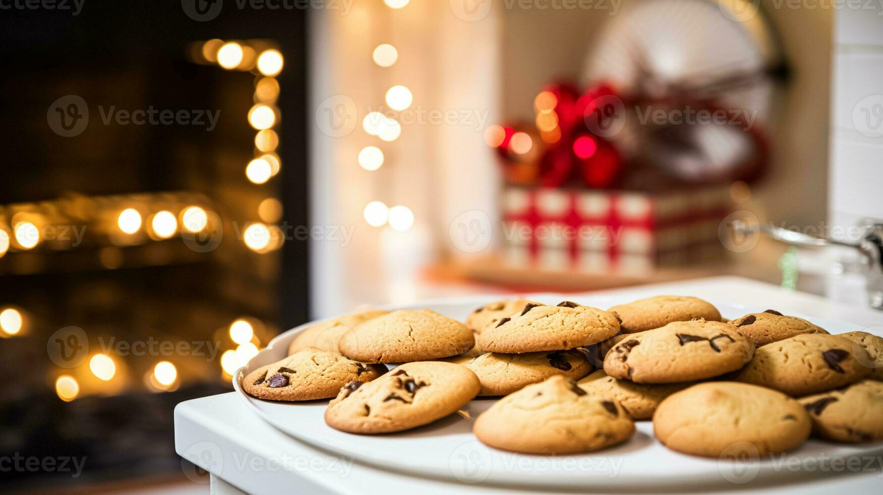 ai gerado Natal cozimento, feriados receita e casa culinária, feriado assa, ingredientes e preparação dentro Inglês país chalé cozinha, caseiro Comida e livro de receitas foto