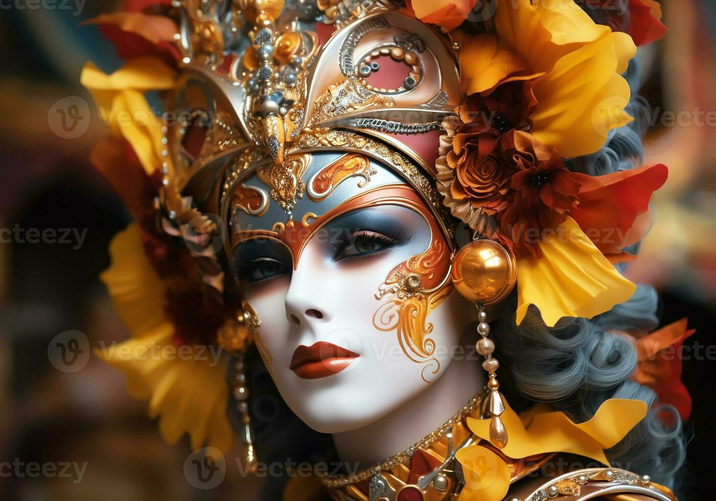 ai gerado veneziano carnaval mascarar. tradição e glamour foto