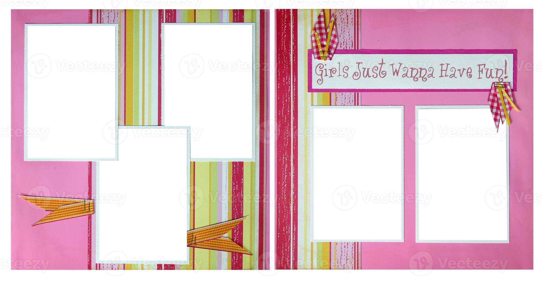 páginas de álbum de recortes de papel feito à mão para inserir suas imagens foto