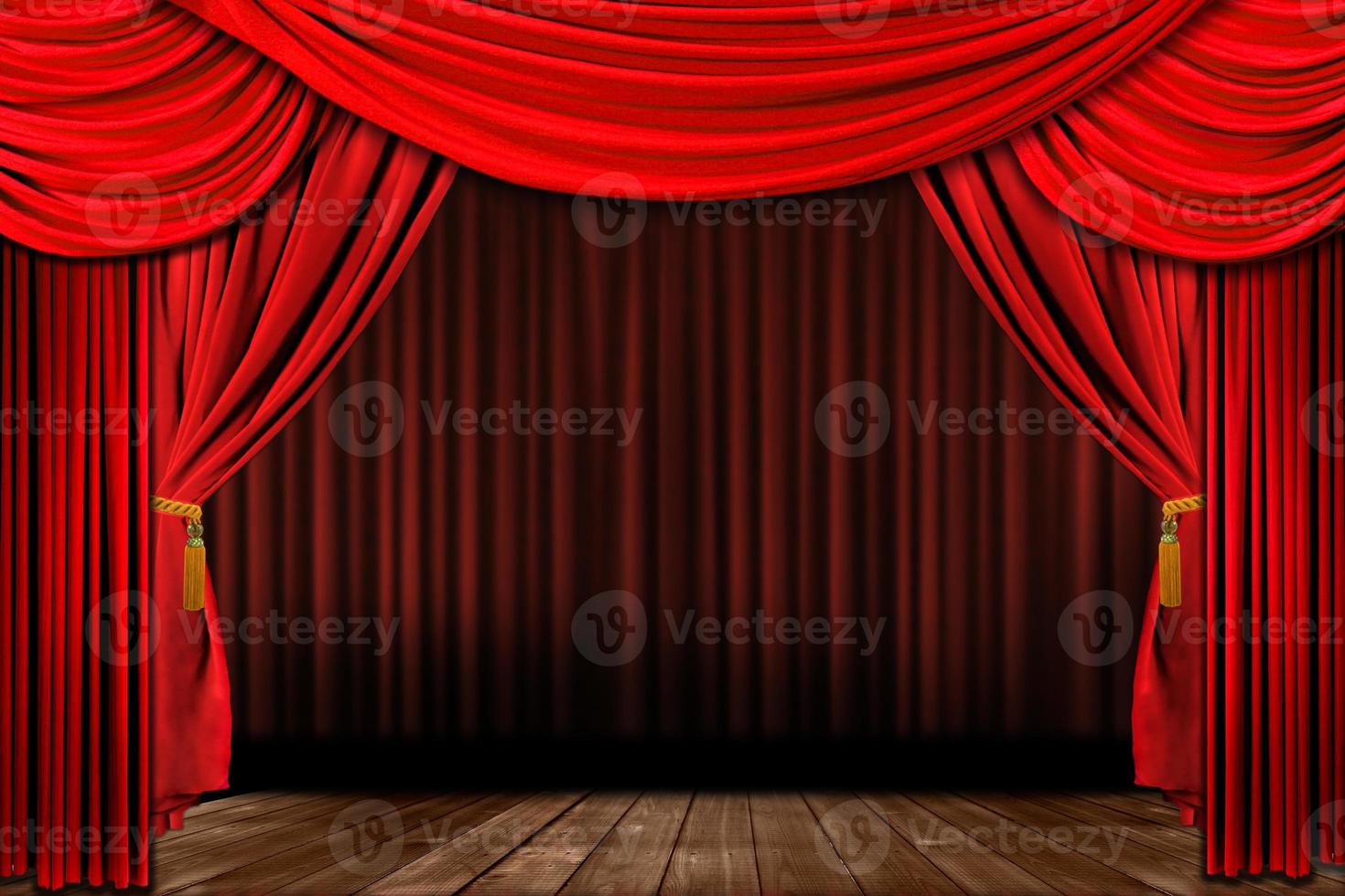 dramático palco de teatro elegante vermelho à moda antiga foto