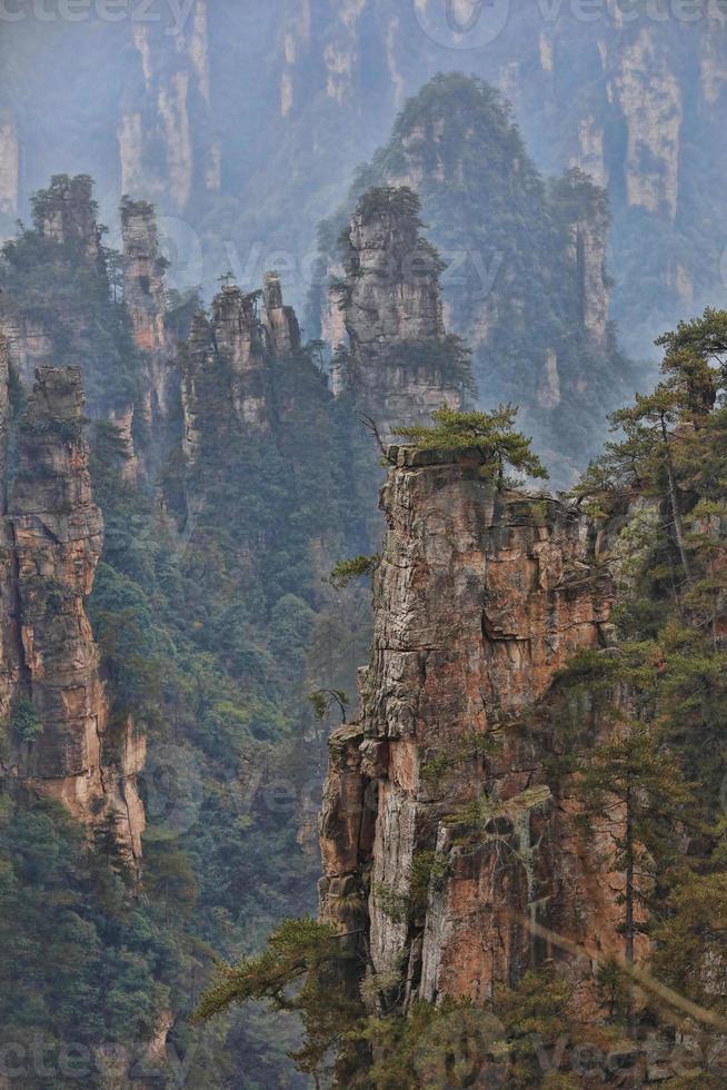 lindo filho do céu, montanha tianzishan, na província chinesa de hunan foto