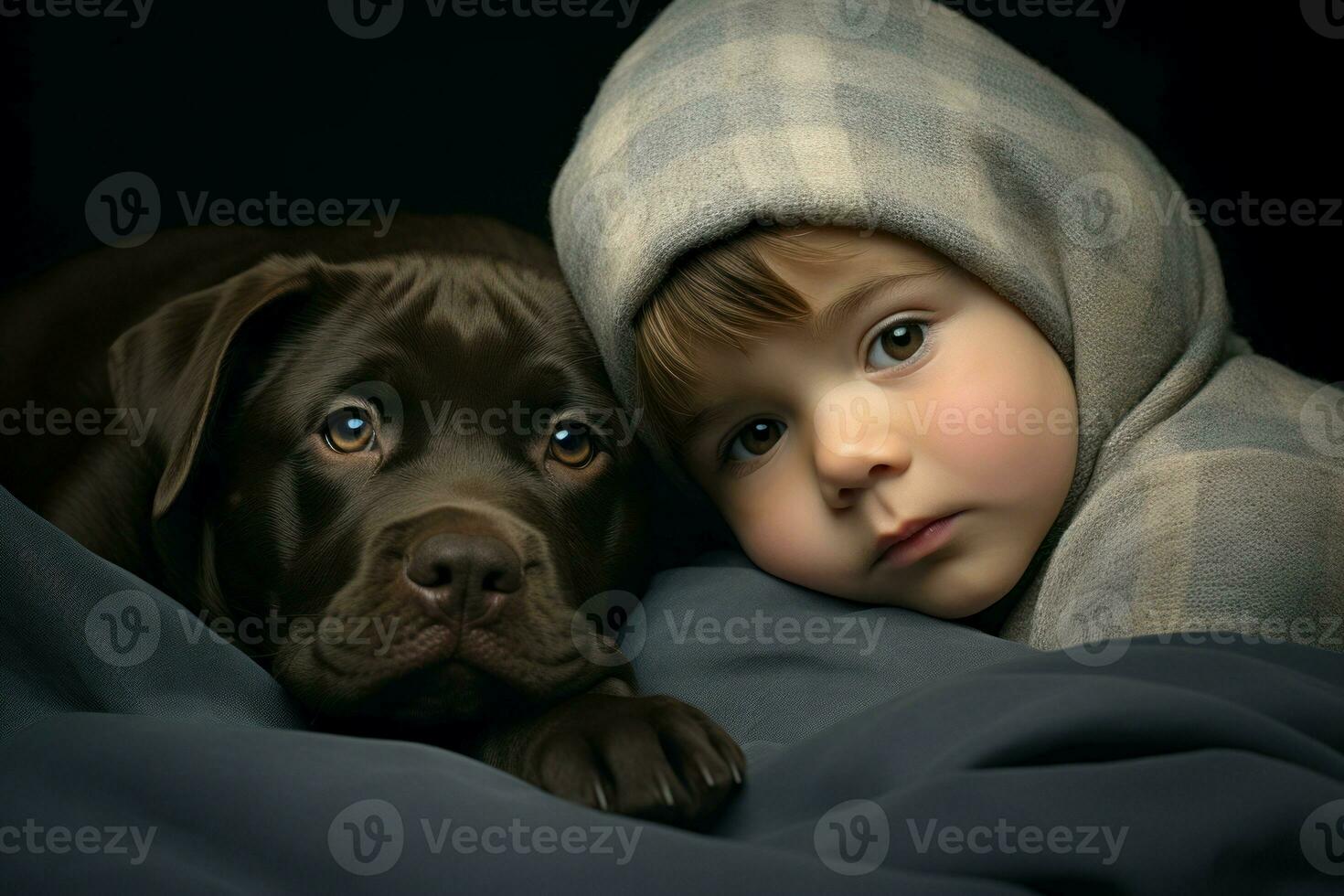 ai gerado pequeno pequeno bebê cachorro chão. gerar ai foto