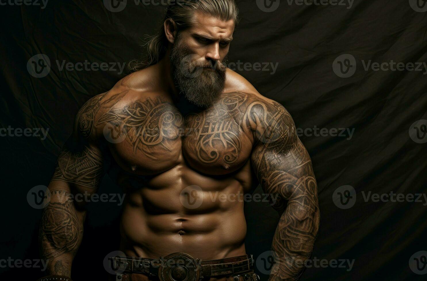 ai gerado artístico homem muscular medieval foto tomada. gerar ai