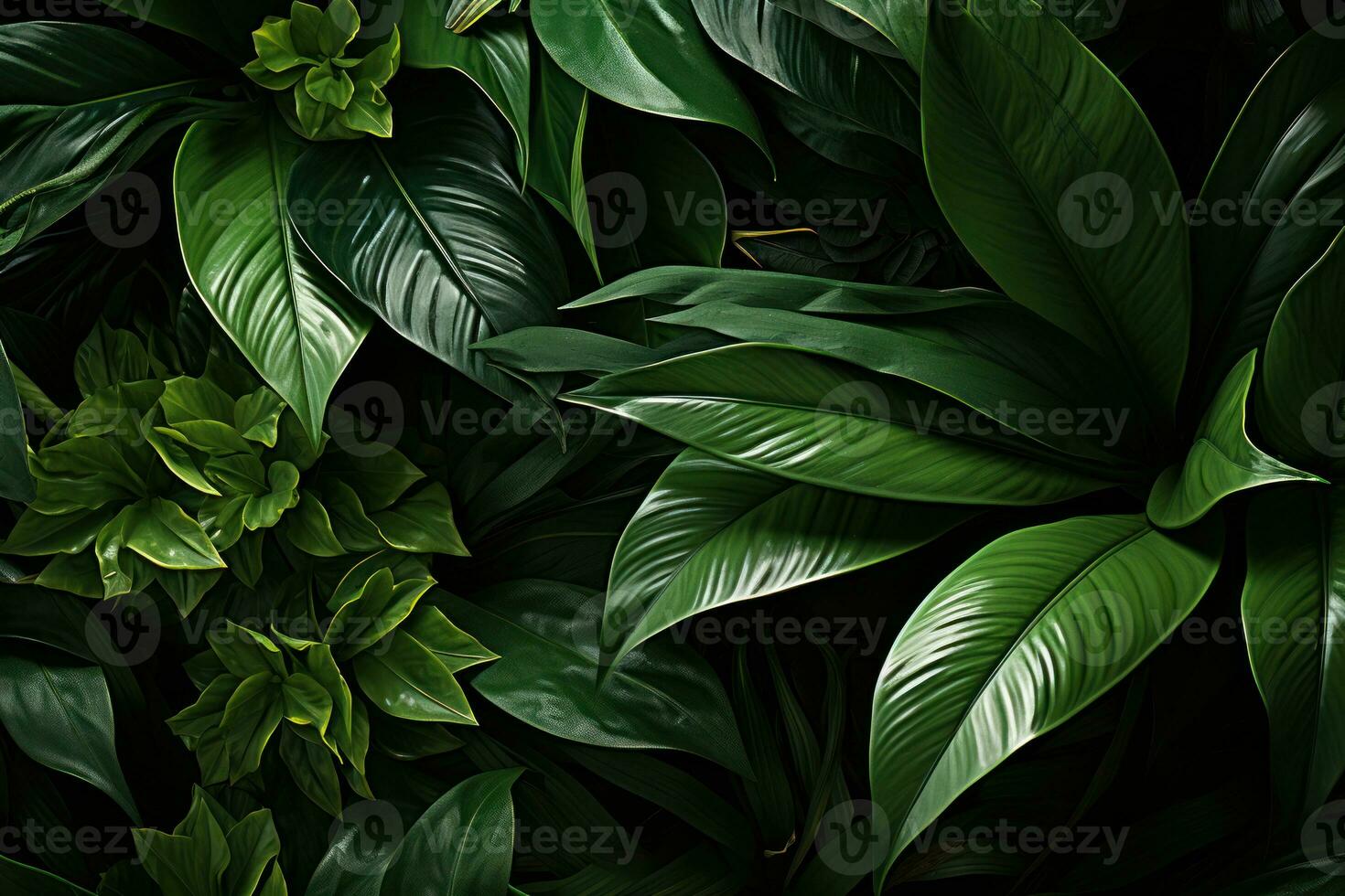 ai gerado deslumbrante visual padrões trabalhada a partir de sobreposição folhas, de Meio Ambiente imagens foto
