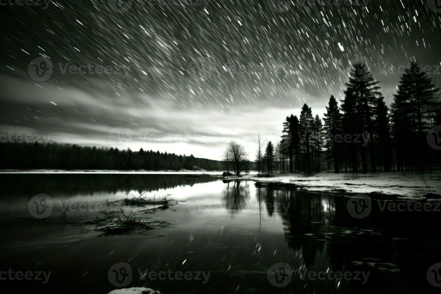 ai gerado estrelado inverno noites - generativo ai foto
