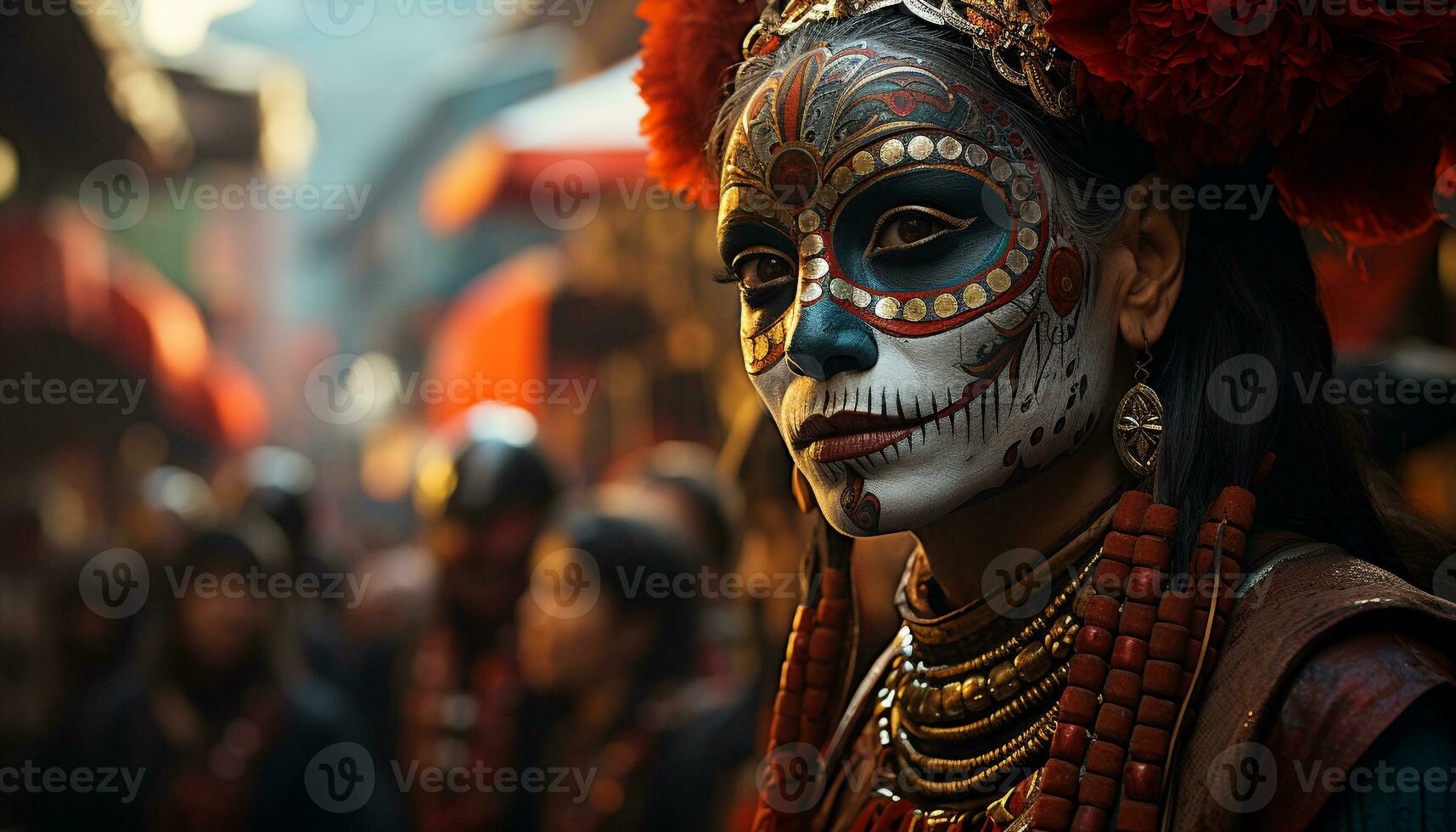 ai gerado uma jovem mulher dentro tradicional roupas sorrisos às a Câmera gerado de ai foto