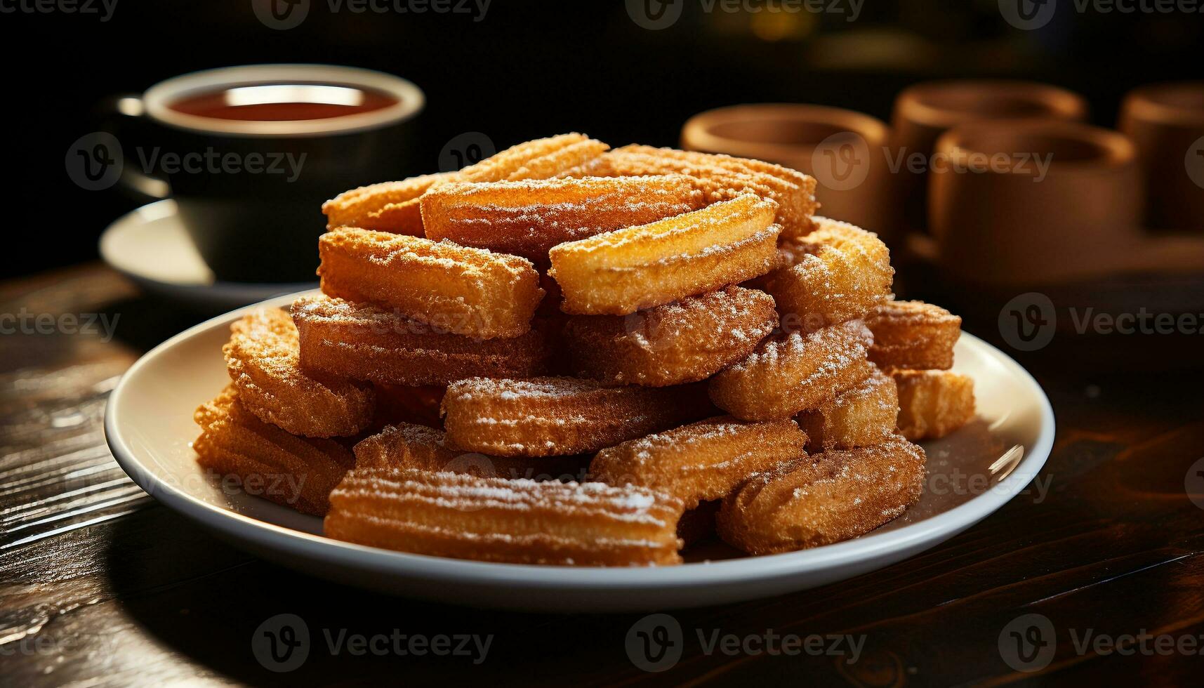 ai gerado recentemente cozido caseiro chocolate biscoitos em uma rústico de madeira mesa gerado de ai foto