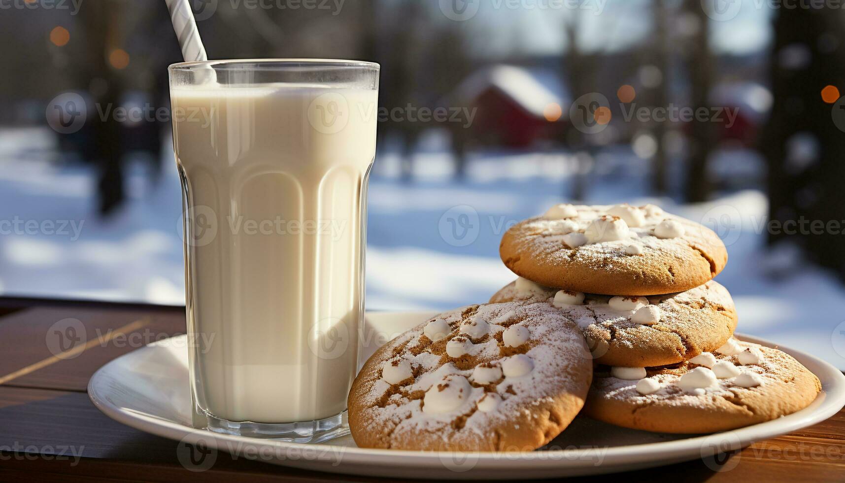 ai gerado caseiro chocolate lasca bolacha pilha em rústico de madeira mesa gerado de ai foto