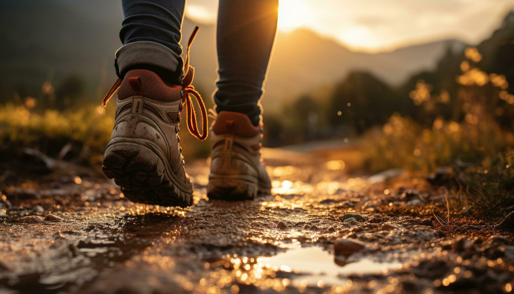 ai gerado 1 pessoa corrida ao ar livre, desfrutando natureza vitalidade gerado de ai foto