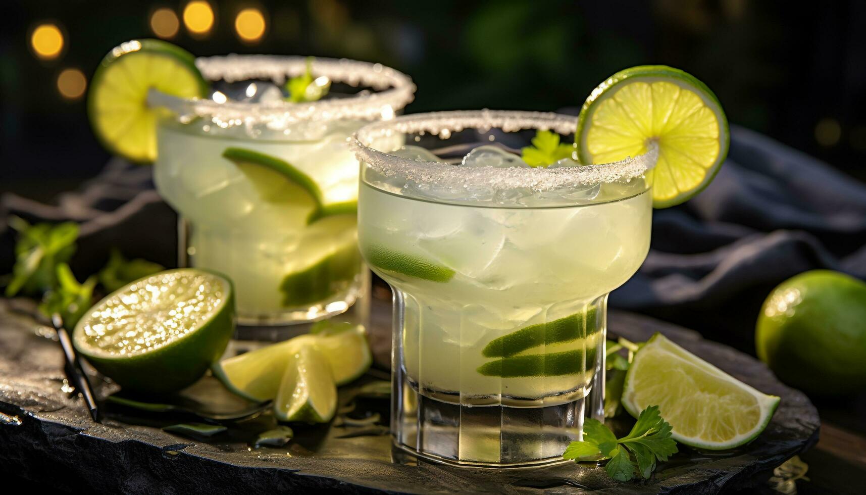 ai gerado refrescante Mojito coquetel com citrino fruta e hortelã gerado de ai foto