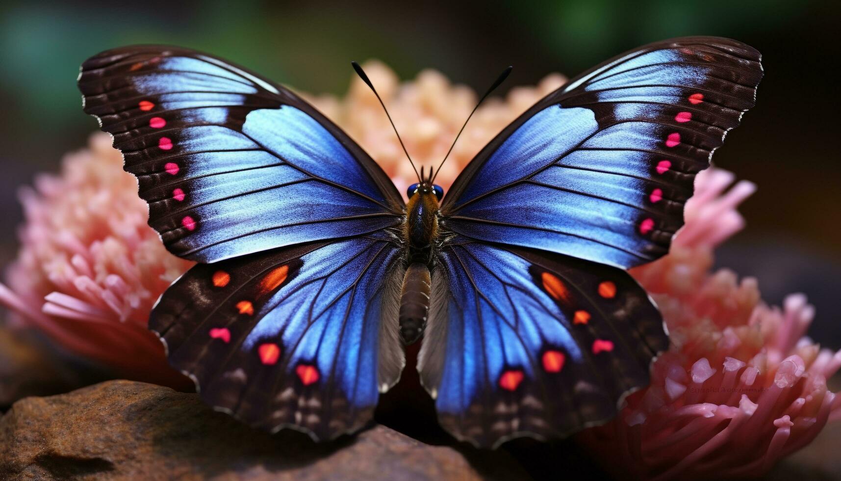 ai gerado vibrante borboleta asa vitrines natureza majestoso beleza gerado de ai foto