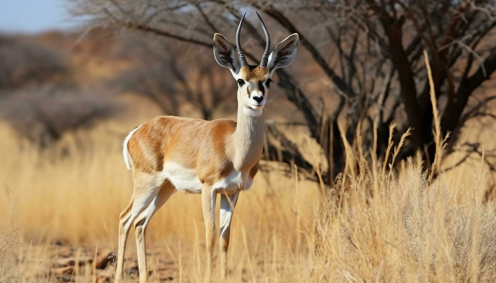 ai gerado majestoso impala de pé, alerta, dentro africano região selvagem gerado de ai foto