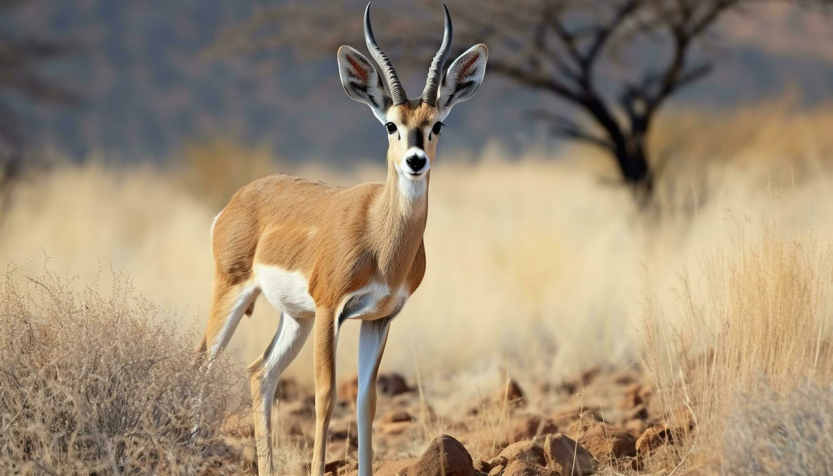 ai gerado 1 impala em pé dentro a africano região selvagem gerado de ai foto