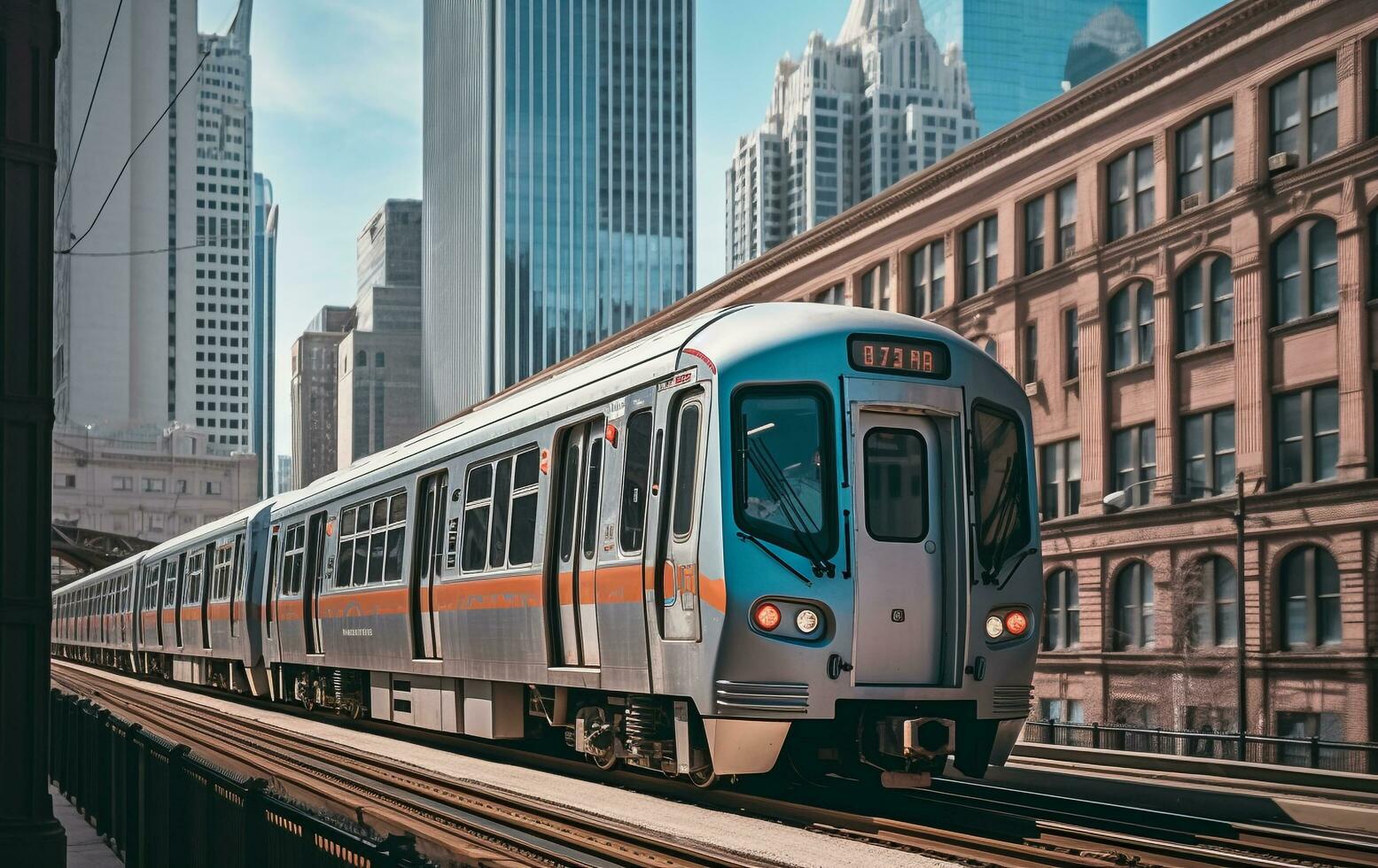 ai gerado cidade vida dentro movimento, metrô trem desaparecimento gerado de ai foto