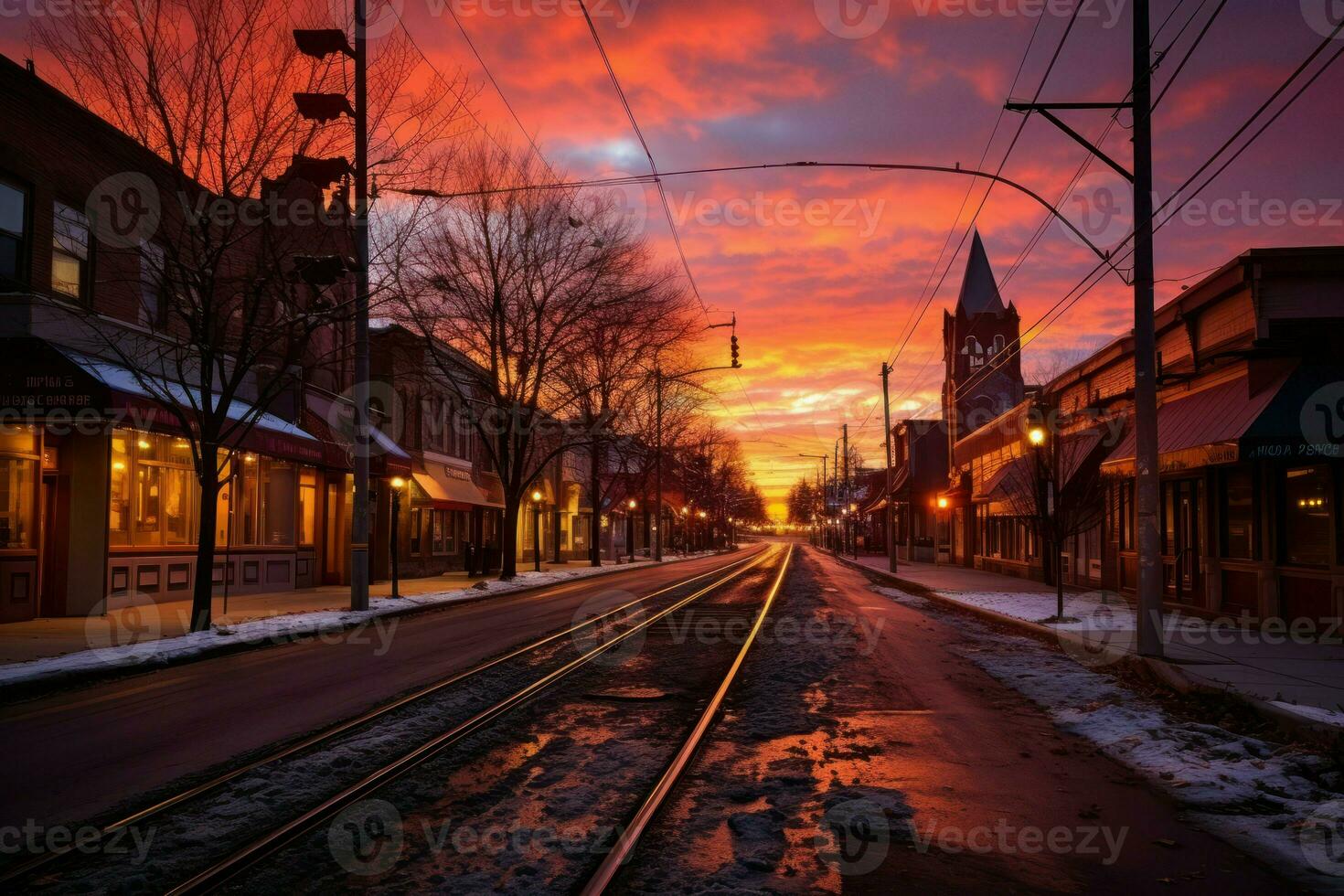 ai gerado inverno pôr do sol e sol nasce - generativo ai foto