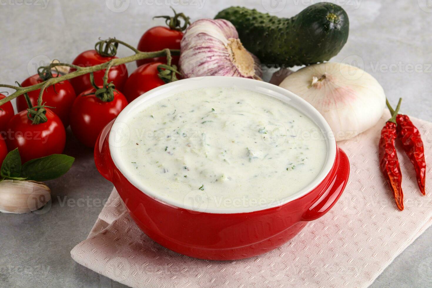 tradicional delicioso Aperitivo grego tzatziki foto