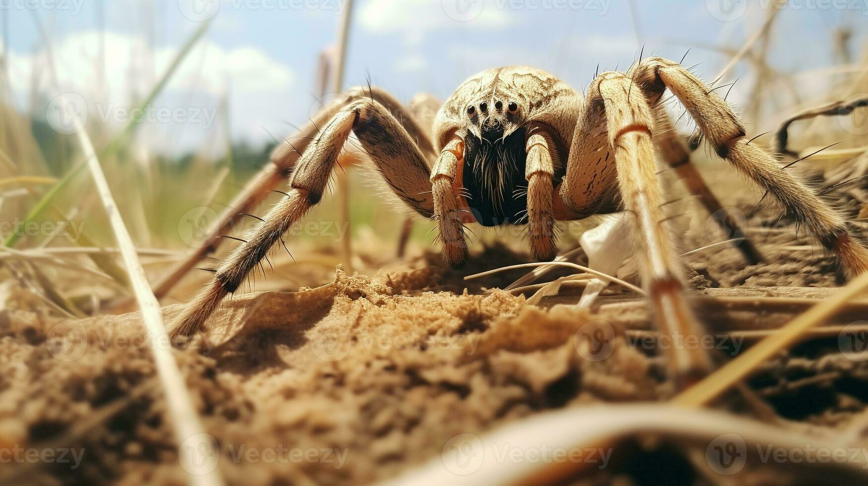 ai gerado foto do camelo aranha em uma chão. generativo ai