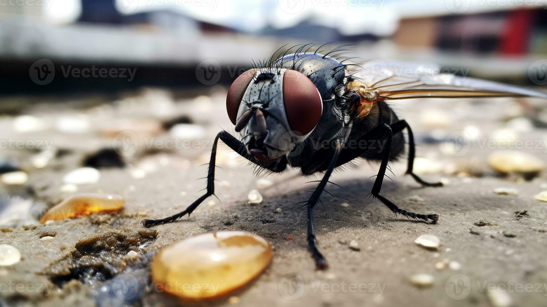 ai gerado foto do mosca em uma chão. generativo ai