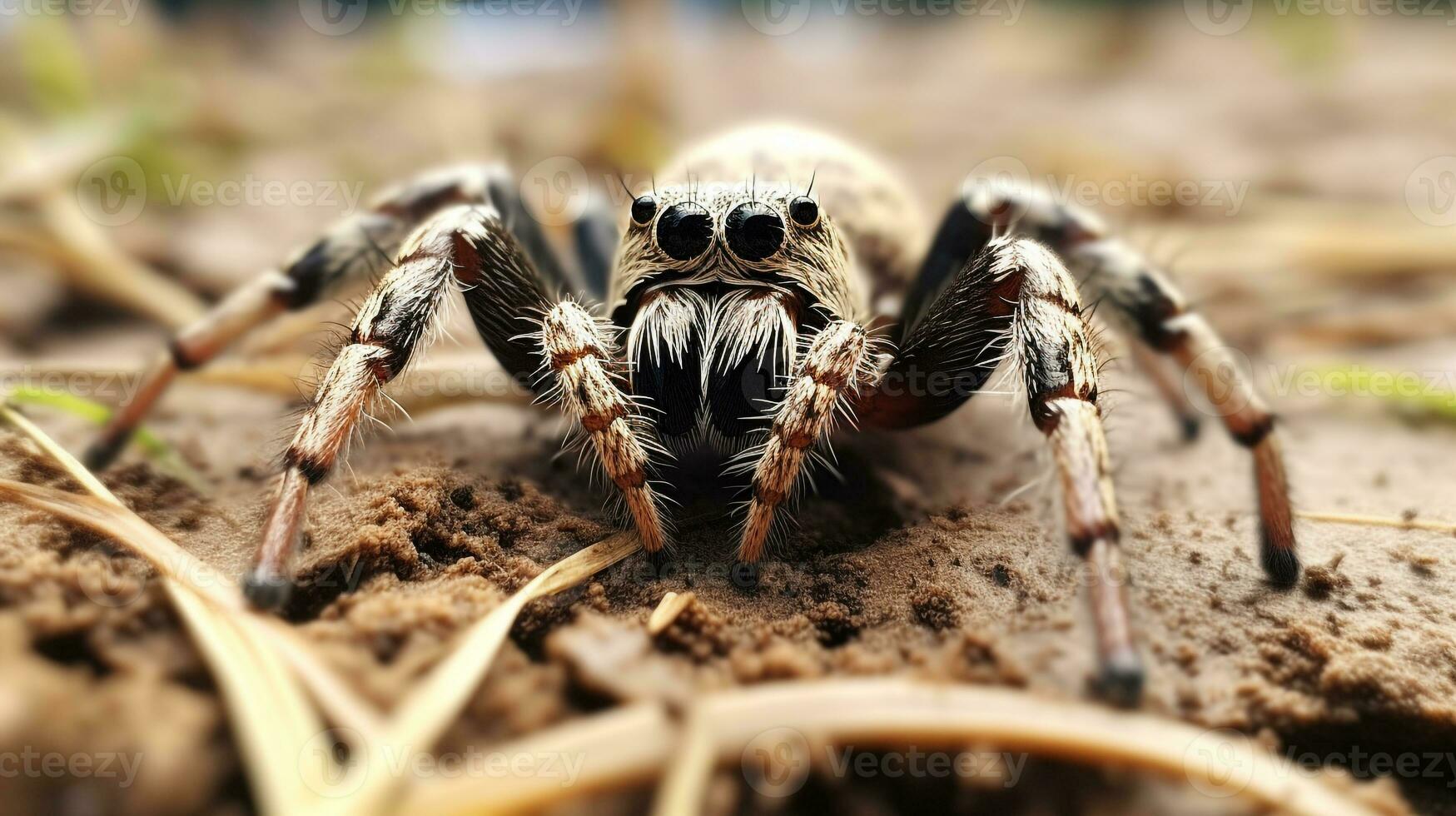 ai gerado foto do zebra aranha em uma chão. generativo ai