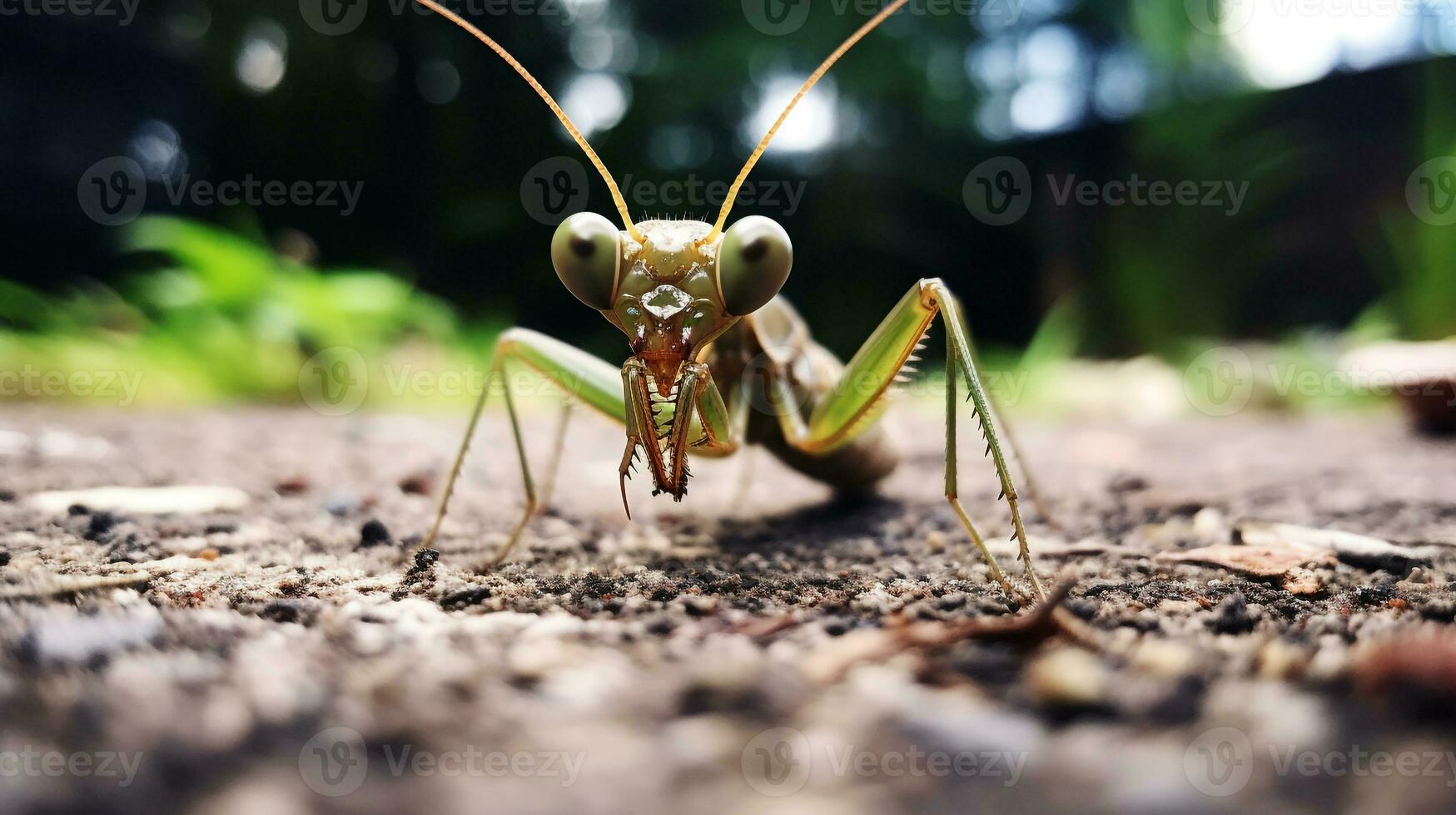 ai gerado foto do louva a Deus em uma chão. generativo ai