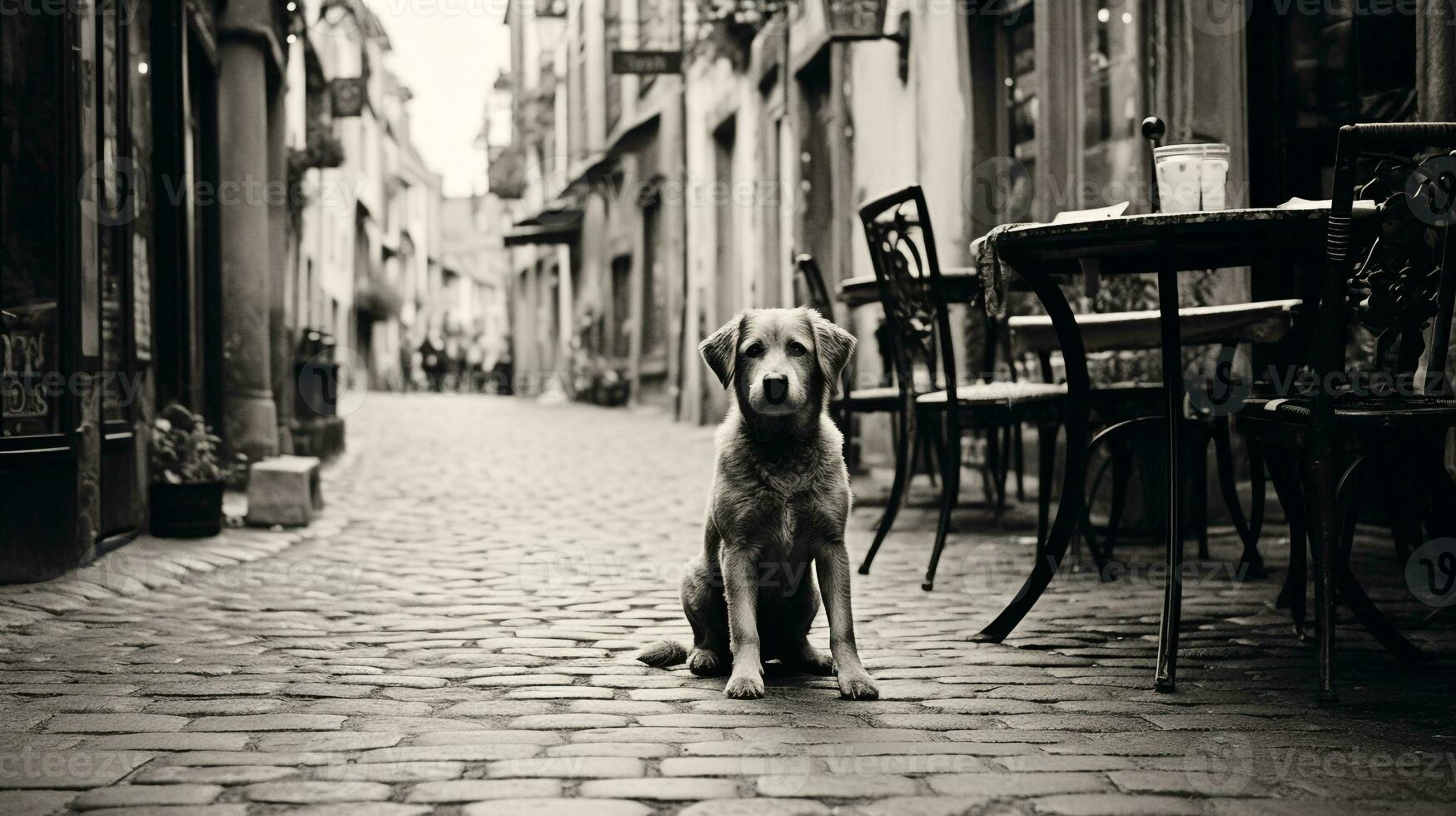 ai gerado foto do uma fiel cachorro pacientemente esperando para Está proprietário. generativo ai