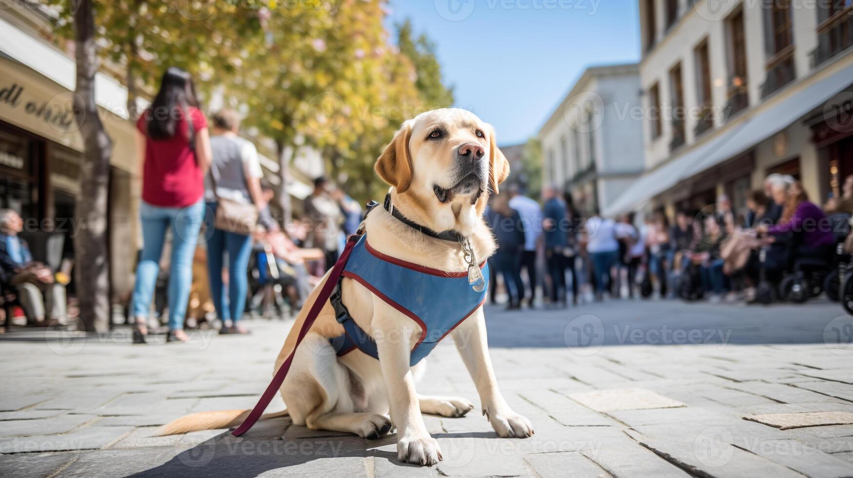 ai gerado foto do uma serviço cachorro fornecendo Apoio, suporte para uma pessoa. generativo ai