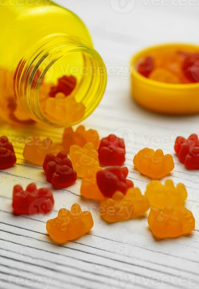 vitaminas para crianças, gomoso ursos doce foto