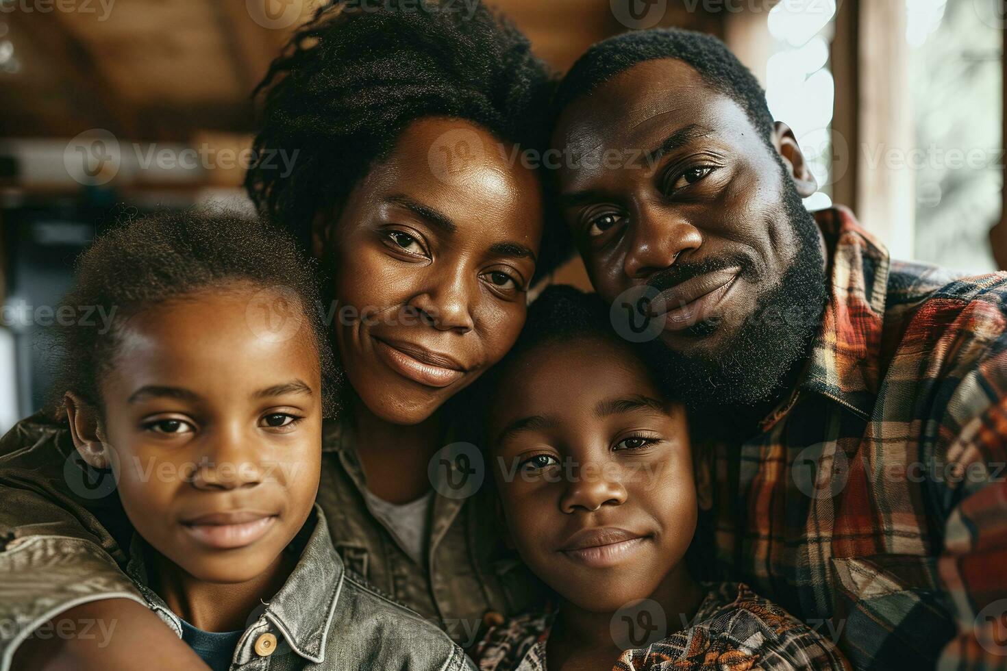 ai gerado foto do a africano americano família