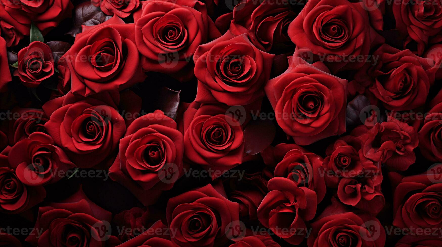 ai gerado natural vermelho rosas fundo, flores muro. romântico floral papel de parede, dia dos namorados conceito foto