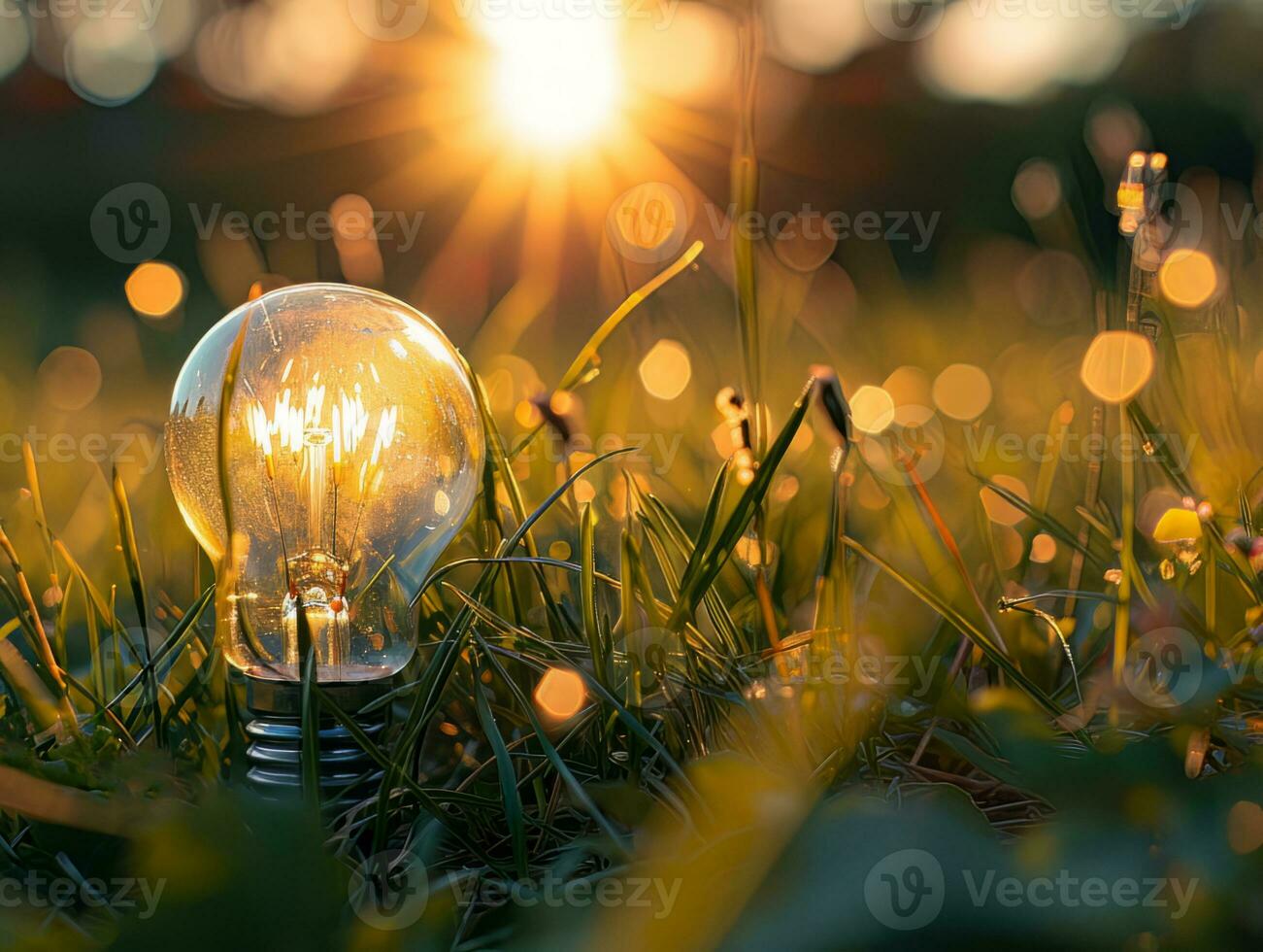 ai gerado eco lâmpada uma conceito do eco sustentabilidade, alternativo verde limpar \ limpo energia e limpar \ limpo meio Ambiente foto