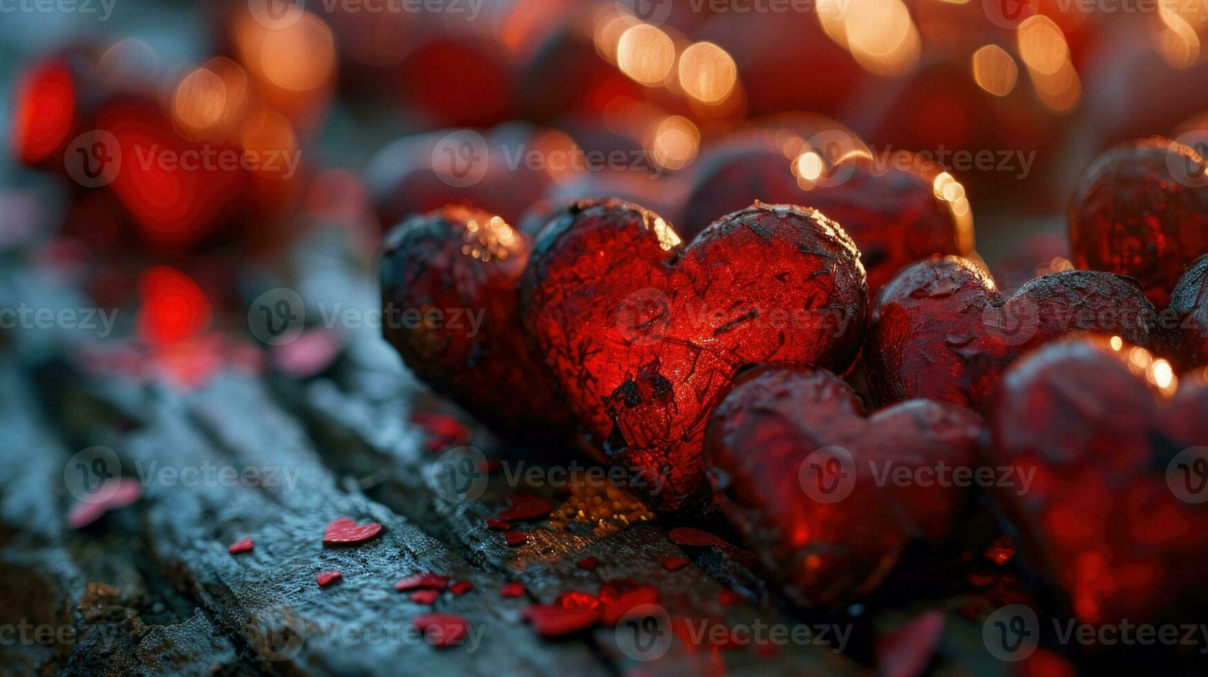 ai gerado vermelho corações simbolizando amor e dia dos namorados dia foto