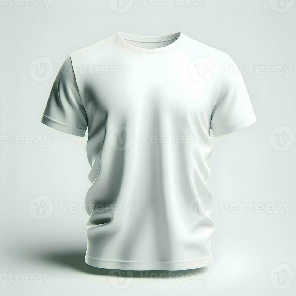 ai gerado branco camiseta brincar isolado em branco fundo foto