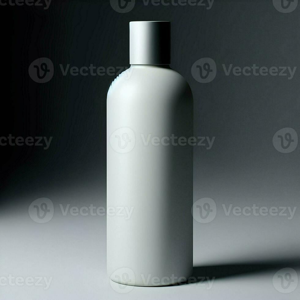 ai gerado 3d ilustração Renderização alumínio garrafa em branco fundo Preto cinzento branco foto