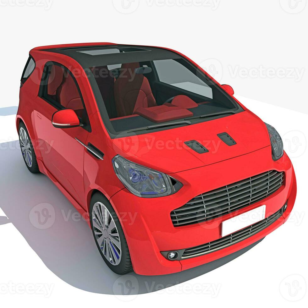 carro 3d Renderização em branco fundo foto