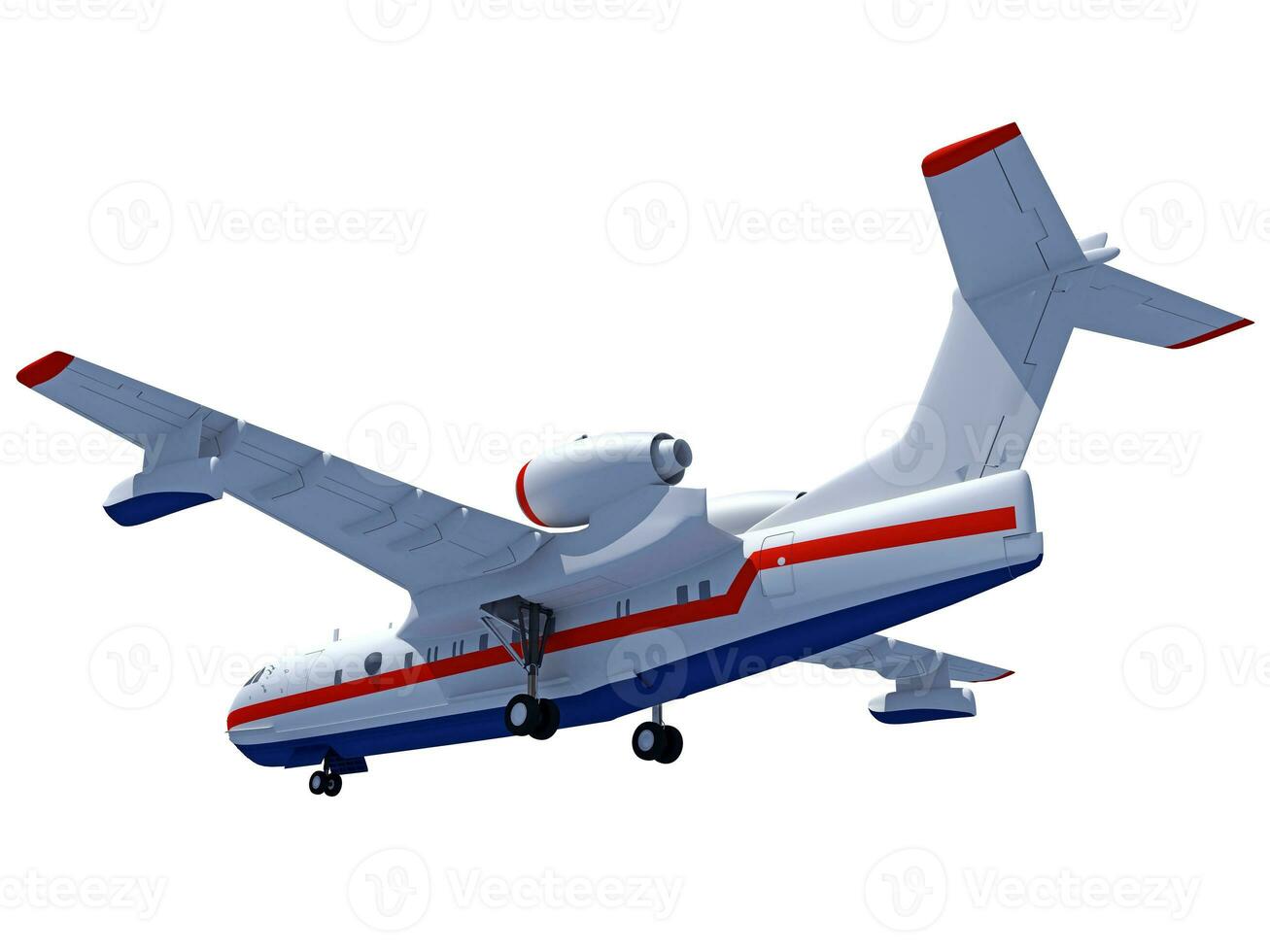 aeronave 3d Renderização avião em branco fundo foto