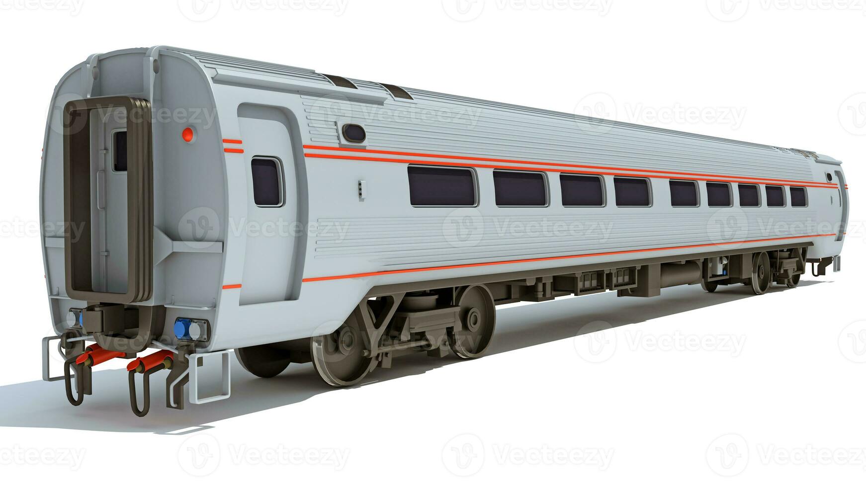 passageiro trem 3d Renderização em branco fundo foto