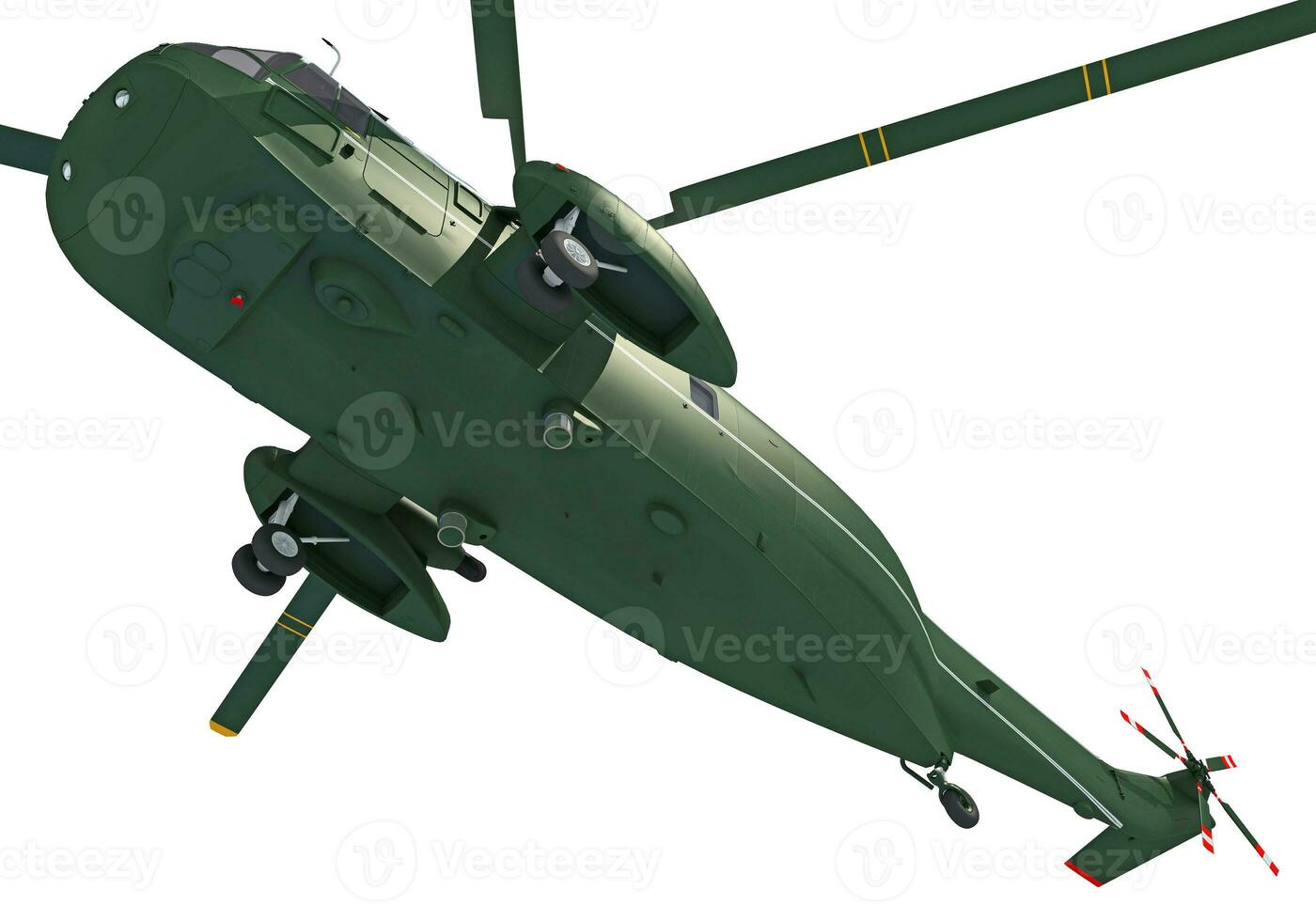 helicóptero 3d Renderização em branco fundo foto